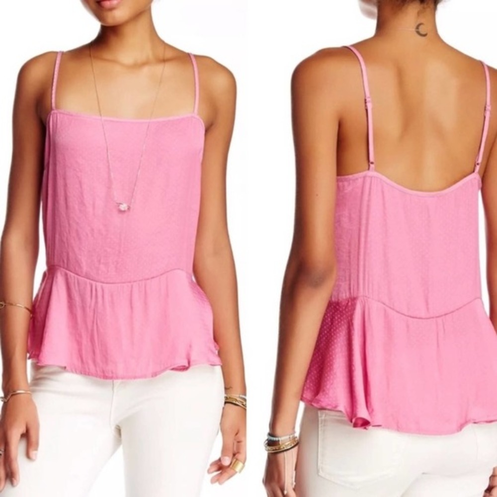 Free People Intimately Pink Polka Dot Cami Peplum